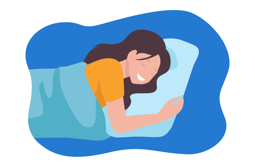 mulher feliz a dormir